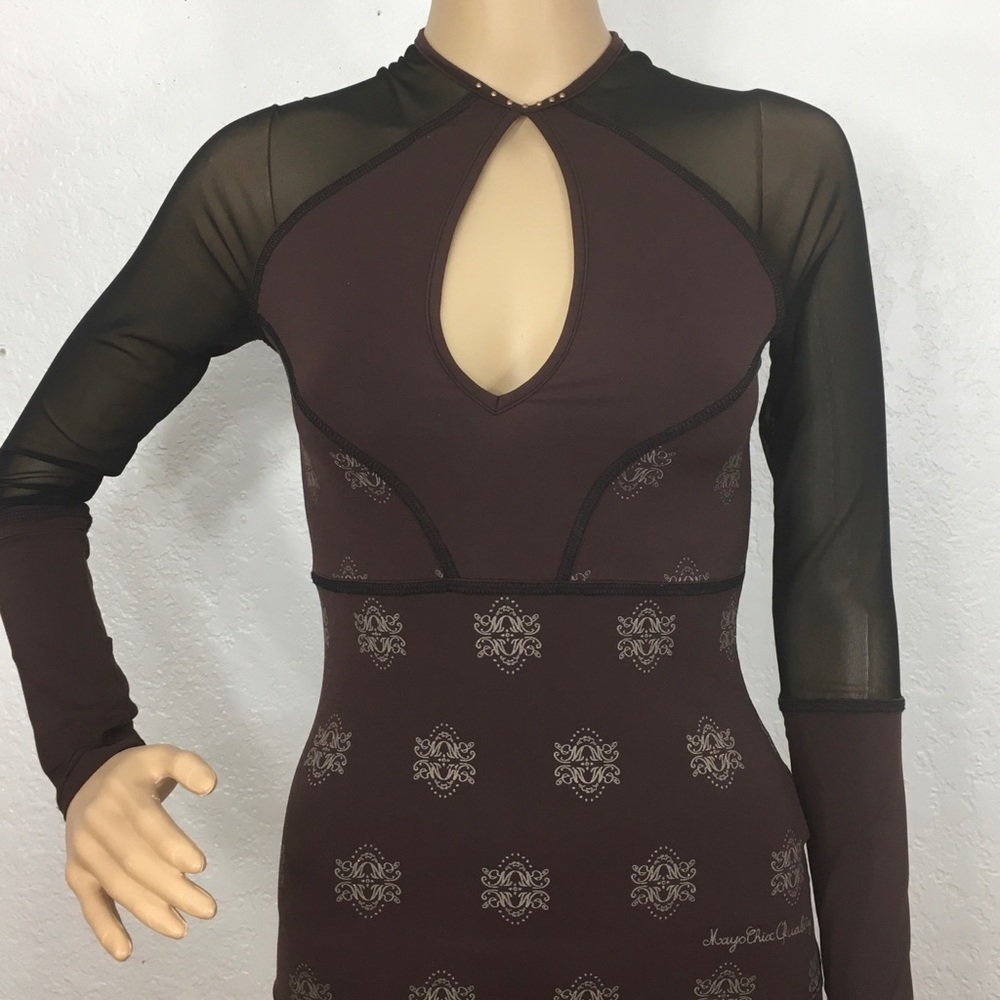 Mayo Chix Brown Print Bodycon Top